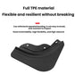 Black flexible tire splash guard with two mounting holes