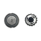 2-pack razor blade replacement heads with silver circular plate and black drive core