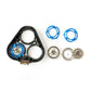 Shaver blade and bracket set parts kit with frames, springs, and blue rings