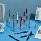 Clear acrylic 120-hole pen and brush organizer holding multiple colored markers and pens