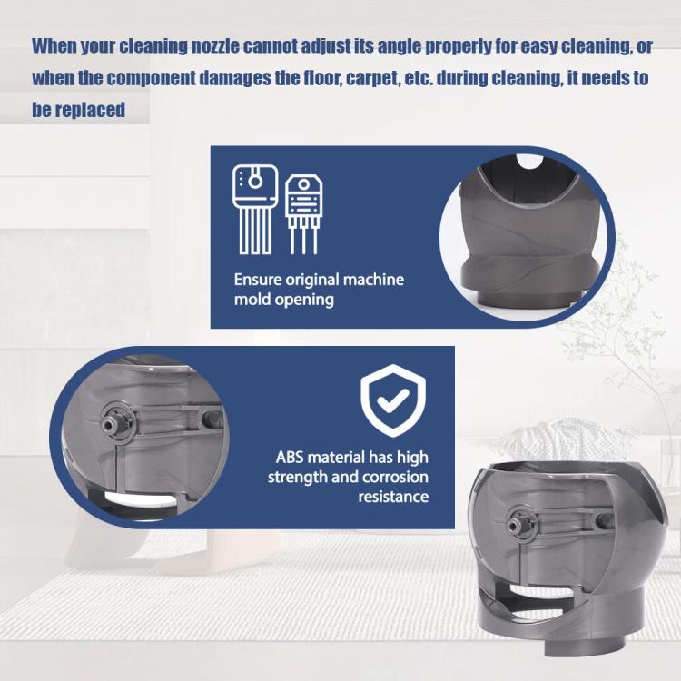 Grey ABS vacuum cleaner head connector housing with molded mounting opening