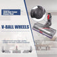 Grey V-ball wheel connector side for vacuum cleaner head with red marker strip