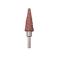 Tire tread grinding head repair tool with cone abrasive tip and short metal shank