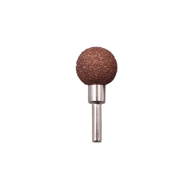 Brown abrasive grinding ball head with metal pin for tire defect repair