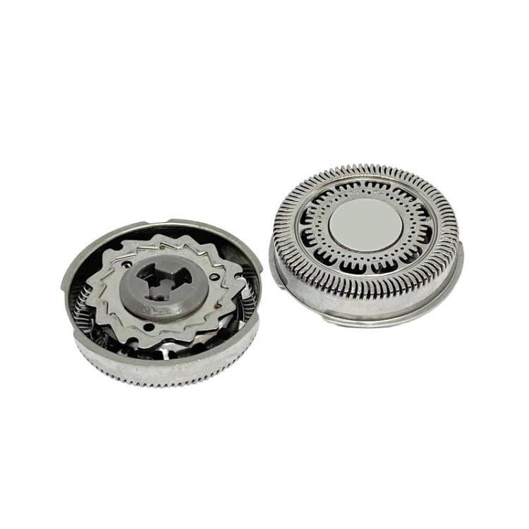Replacement electric shaver heads with foil cap and black gear housing