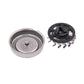 Replacement shaving head components: silver cutting disc with black base and tabs