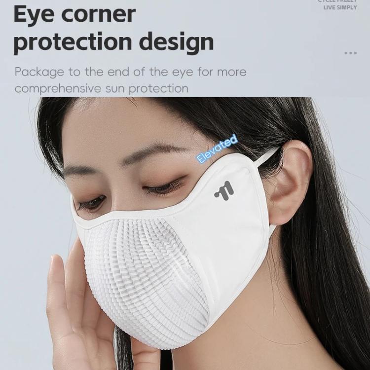 White face mask with eye-corner coverage and textured breathable front