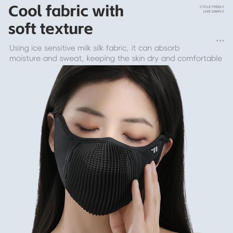 Black breathable face mask with textured front and ear-loop straps
