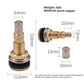Agricultural wheel valve stem with knurled grip, threaded metal body, and rubber base
