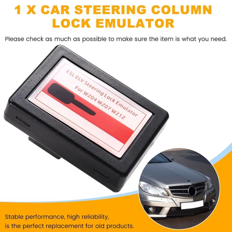 Steering column lock emulator, black module with label and connector