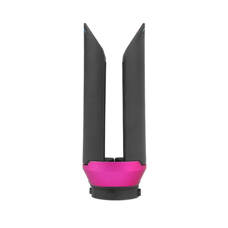 Hair straightening nozzle attachment with black double fins and pink base