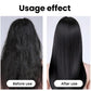 Hair smoothing before-and-after effect from using the straightening nozzle