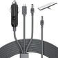 3-in-1 charging cable set with USB Type-C plug and two DC connector heads