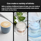 Milk frother producing foam in cups for coffee, milk tea, and other drinks.