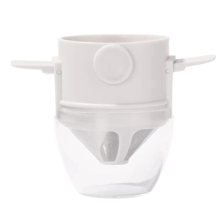 Portable Paperless Coffee Filter Cup Coffee Drip Filter Cone, White, Black, Black With Base, White With Base