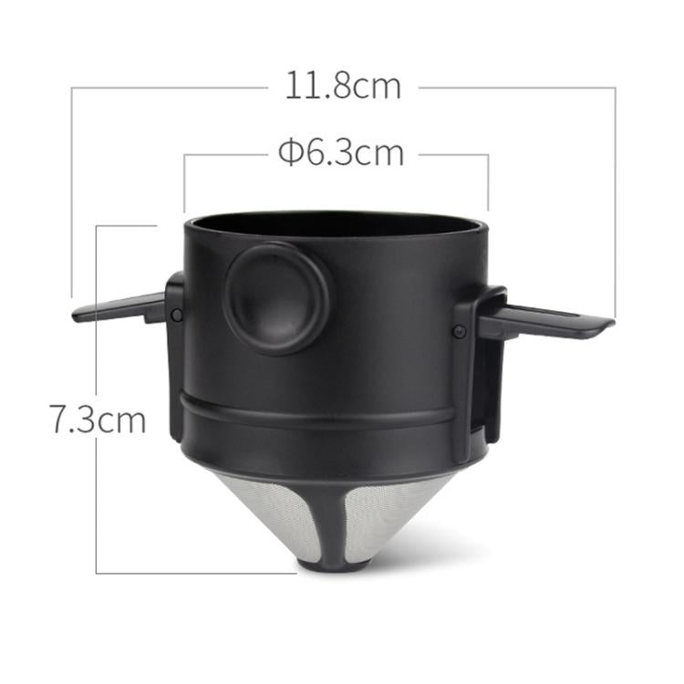 Portable Paperless Coffee Filter Cup Coffee Drip Filter Cone, White, Black, Black With Base, White With Base