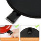 Black oval rubber mat with stitched edge and loop for attachment, close-up
