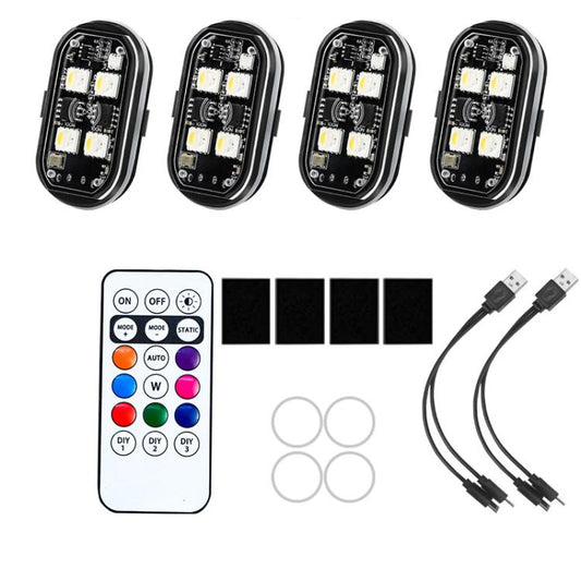 Wireless Remote-Controlled Motorcycle LED Flashing Taillight For Retrofitting, 1 Light, 2 Lights, 4 Lights, 6 Lights, 8 Lights