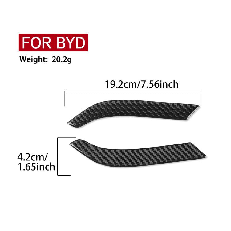 Black carbon-fiber look rear door lifting side strips, set of 2, size shown