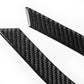 Black carbon-fiber look rear door lifting side strip pair, textured weave detail