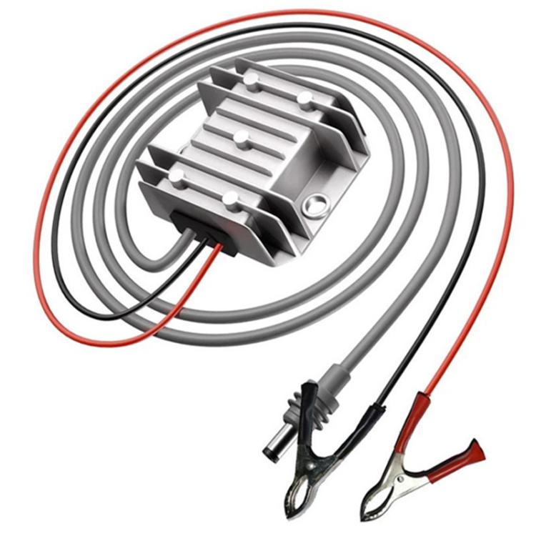 Voltage booster converter with DC cable and metal alligator clip leads