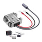 Power converter with DC5521 female connector and cable set, red/black/gray leads