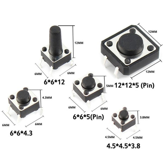 125pcs /Set Car Button Micro Tactile Switch, 125pcs /Set