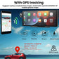 Voice-Controlled CarPlay With Split-Screen Dual-Camera Dashcam, Front Camera + Interior View, With Rear View Camera