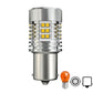 Silver LED turn signal bulb with anti-flicker decoder, fan, and side amber indicator bulb
