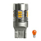 Black and silver LED turn signal bulb with fan and yellow chip LED panel