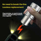 Hand holding silver LED turn signal bulb with yellow chip LED panel