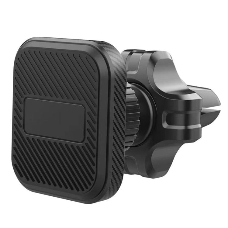 Black magnetic phone mount with air vent clip and textured backing plate