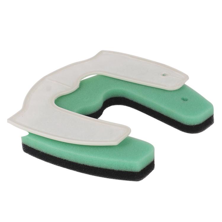 Vacuum HEPA filter replacement with green foam pads and white plastic holders