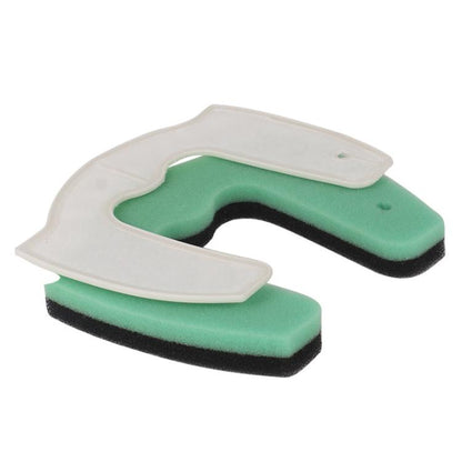 Vacuum HEPA filter replacement with green foam pads and white plastic holders