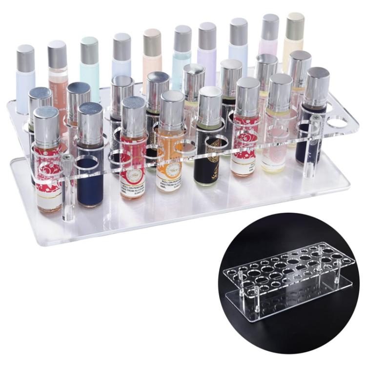 36-Hole Transparent Acrylic Lipstick Display Stand Perfume Makeup Brush Storage Rack, YX202