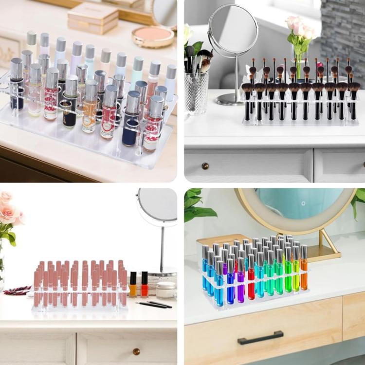 36-Hole Transparent Acrylic Lipstick Display Stand Perfume Makeup Brush Storage Rack, YX202