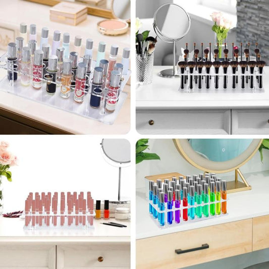 36-Hole Transparent Acrylic Lipstick Display Stand Perfume Makeup Brush Storage Rack, YX202