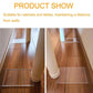 Transparent acrylic floor spacers for furniture legs, with clear rectangular shielding.