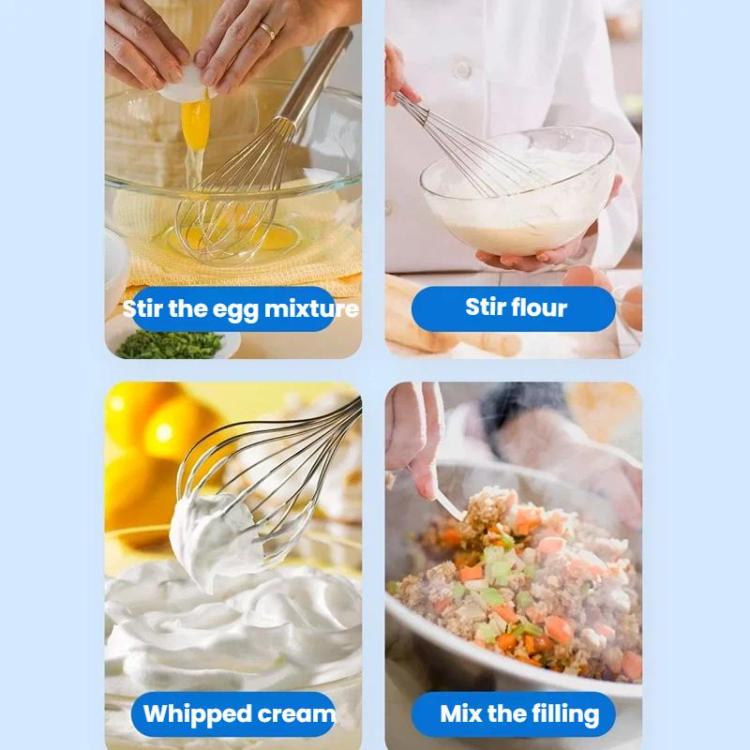 Stainless whisk beaters for mixing eggs, whipped cream, and filling