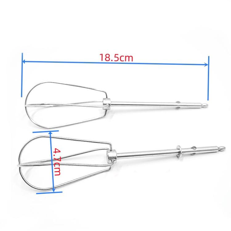 Stainless steel whisk beaters set with 18.5 cm length and 4.7 cm beater width