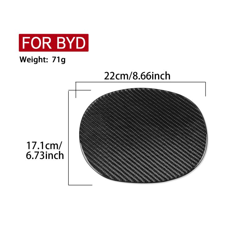 Decorative fuel tank cap sticker, oval carbon-fiber pattern, black finish