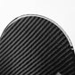 Decorative fuel tank cap sticker, oval carbon-fiber texture, black with silver edge