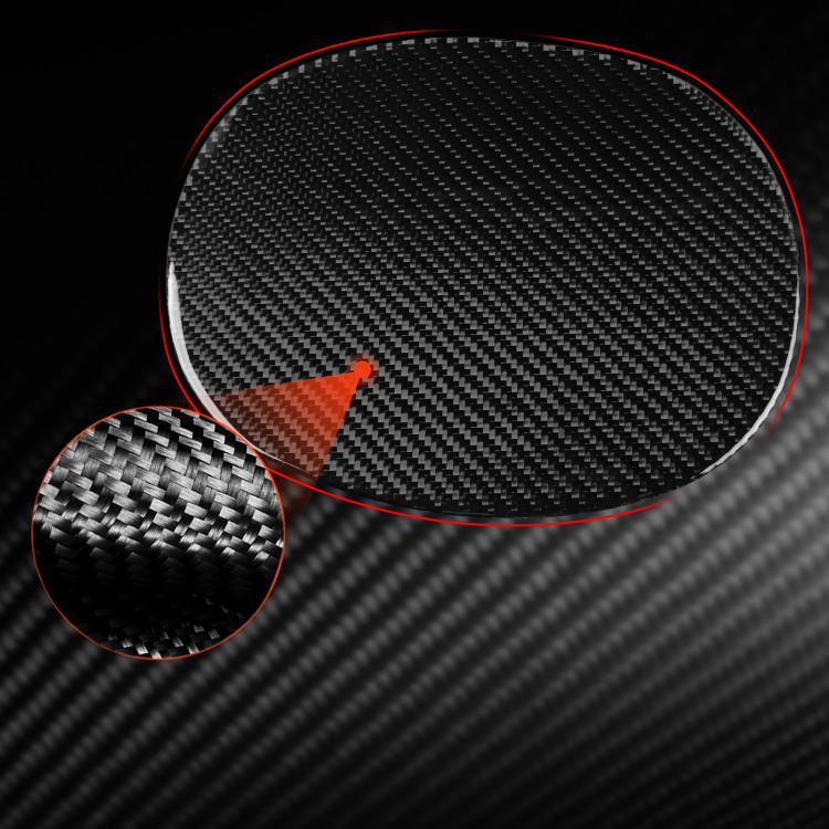 Decorative fuel tank cap sticker, oval carbon-fiber pattern, black