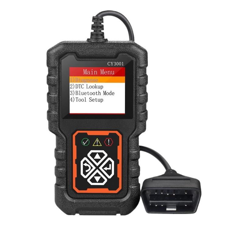 Handheld OBDII car fault diagnostic scanner with color screen and OBD connector cable