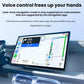Wireless CarPlay/Android Auto adapter usage shown on car navigation touchscreen