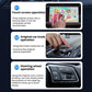 Wireless CarPlay/Android Auto adapter control diagram: touchscreen, knob, steering wheel