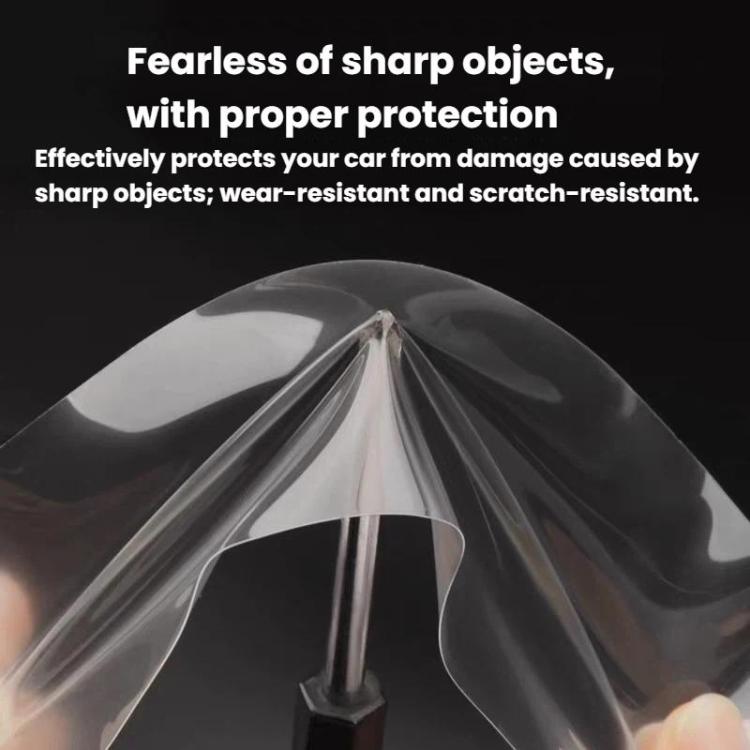 Clear TPU cupholder protective film, stretched over a curved surface