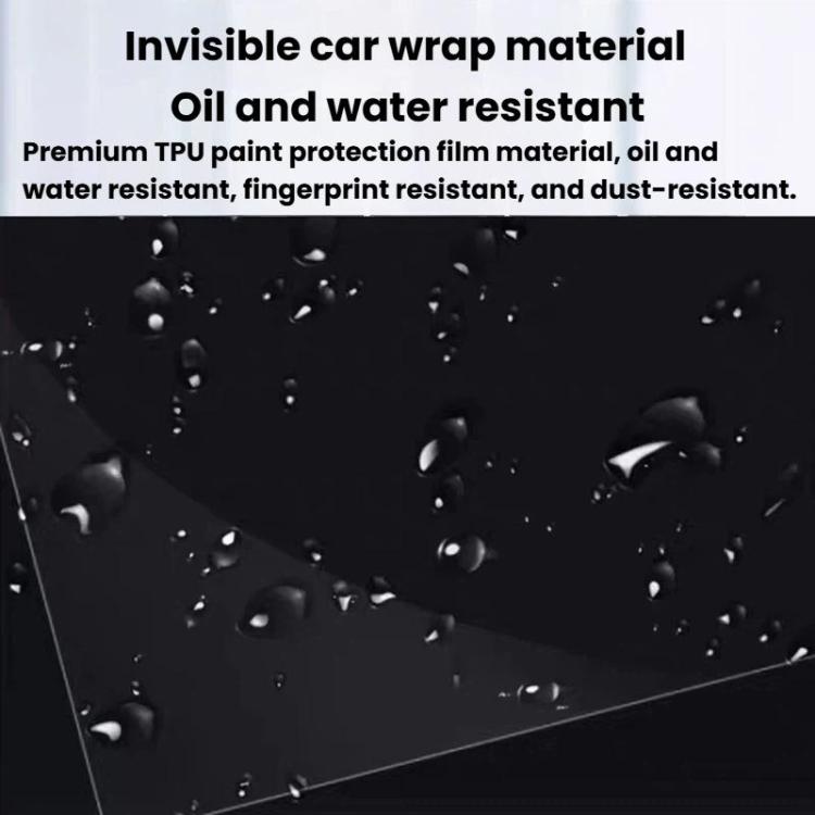 Protective film with water beading effect over cupholder area, oil- and dust-resistant