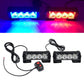 Two LED warning light bars flashing blue and red with wiring and remote switch