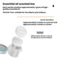 Scent tea refill with two round scent discs in a small white container